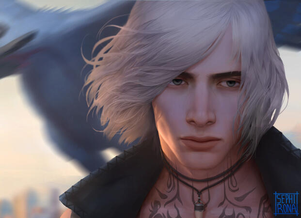 Color study of V, from Devil May Cry 5.